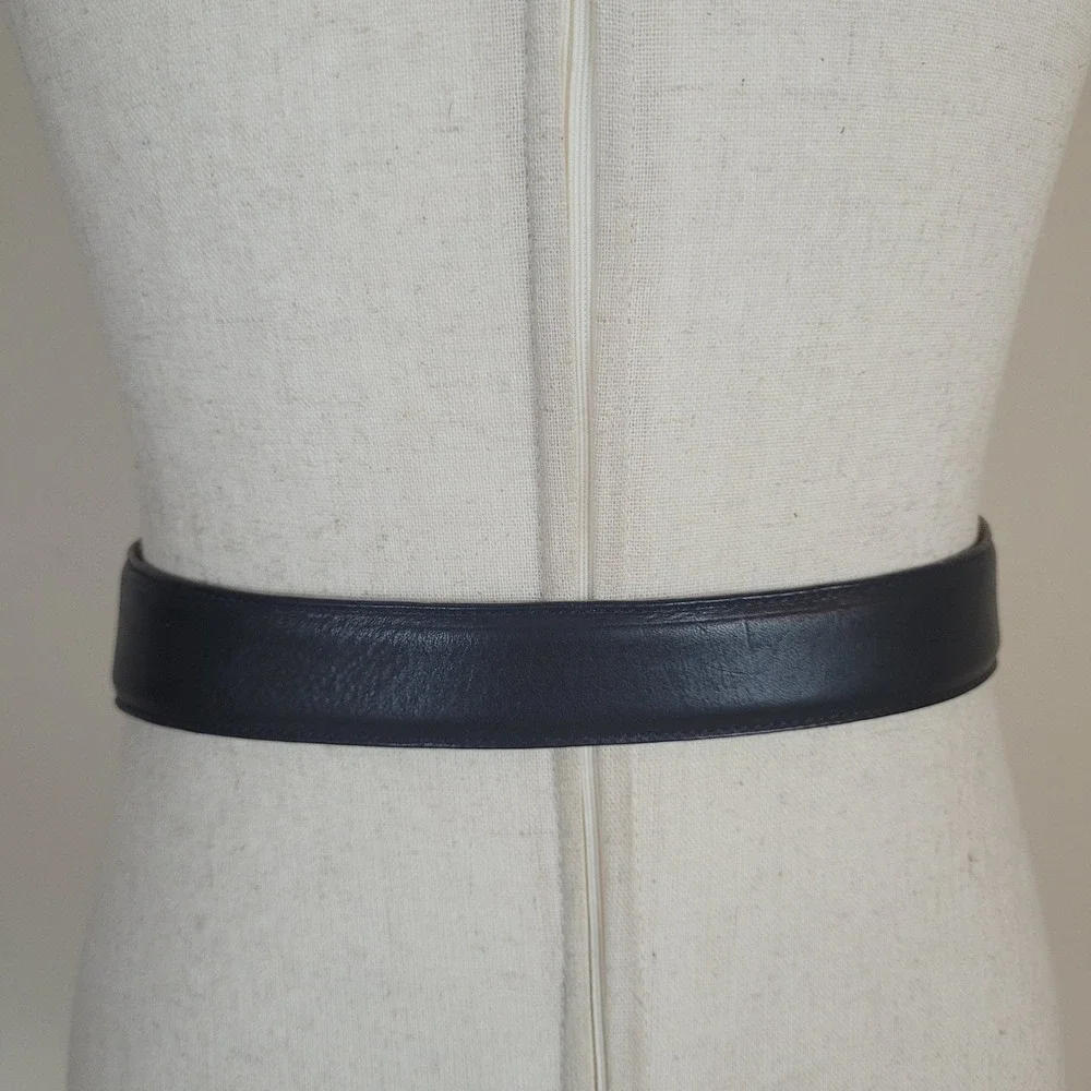 Talbots Belt Small Black Leather Waist Equestrian Heritage Polo Preppy Corset